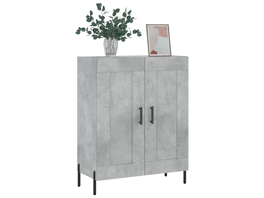 Buffet gris béton 69,5x34x90 cm bois d'ingénierie