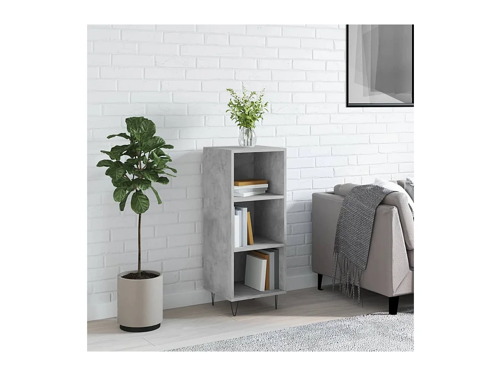 Buffet gris béton 34,5x32,5x90 cm bois d'ingénierie