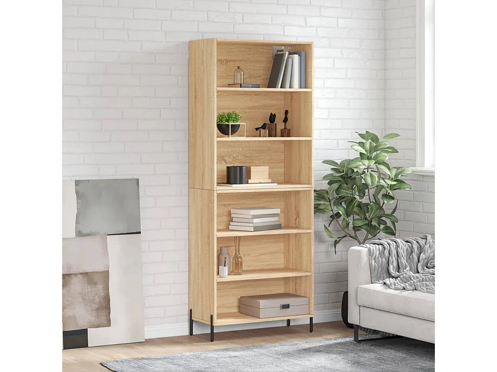 Buffet chêne sonoma 69,5x32,5x180 cm bois d'ingénierie