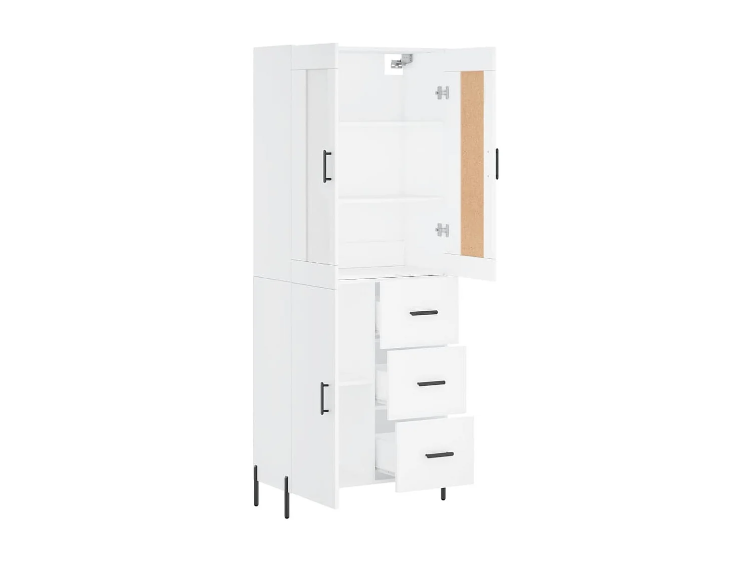 Armário alto 69,5x34x180 cm derivados de madeira branco