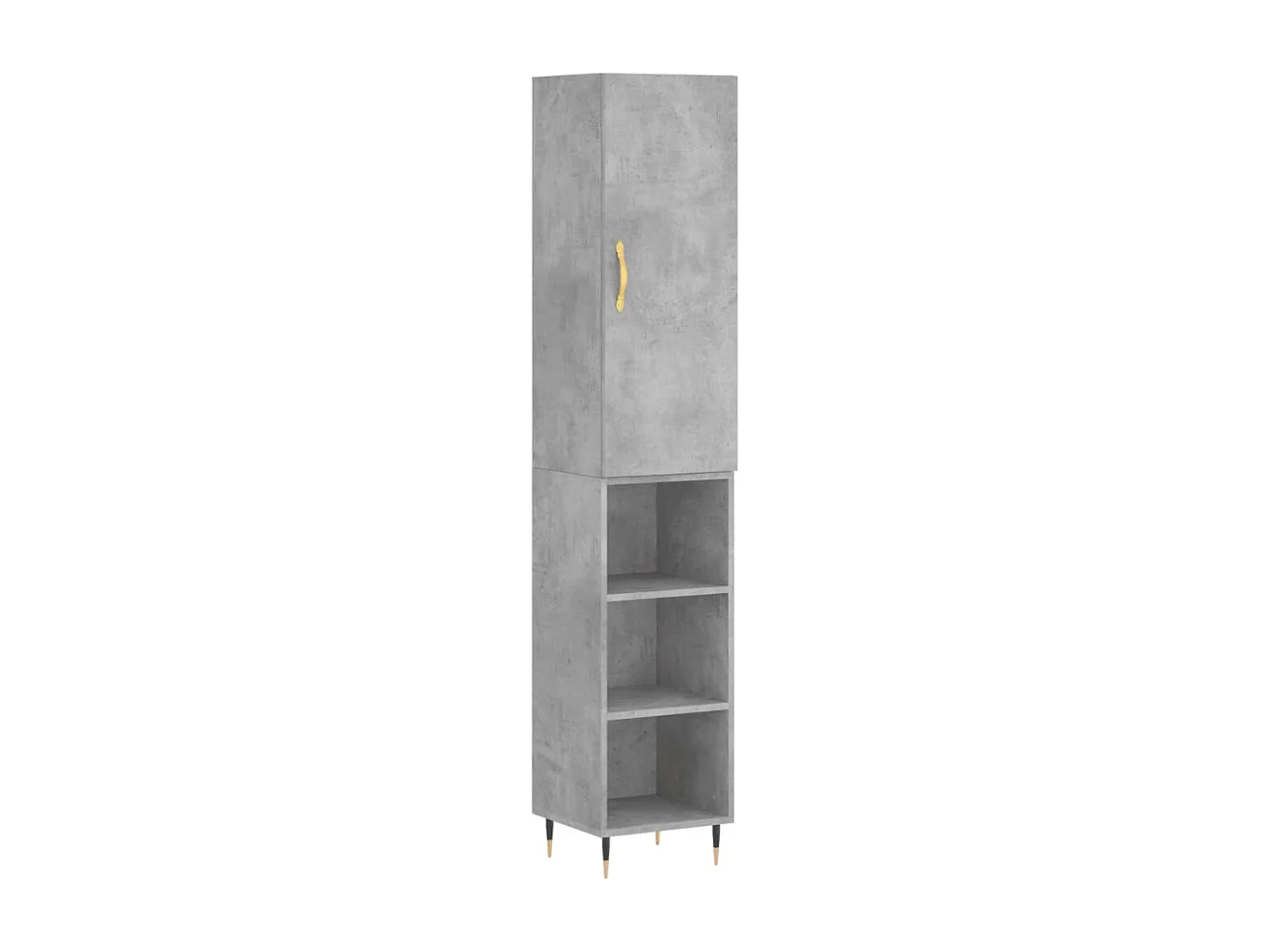 Buffet haut Gris béton 34,5x34x180 cm Bois d'ingénierie