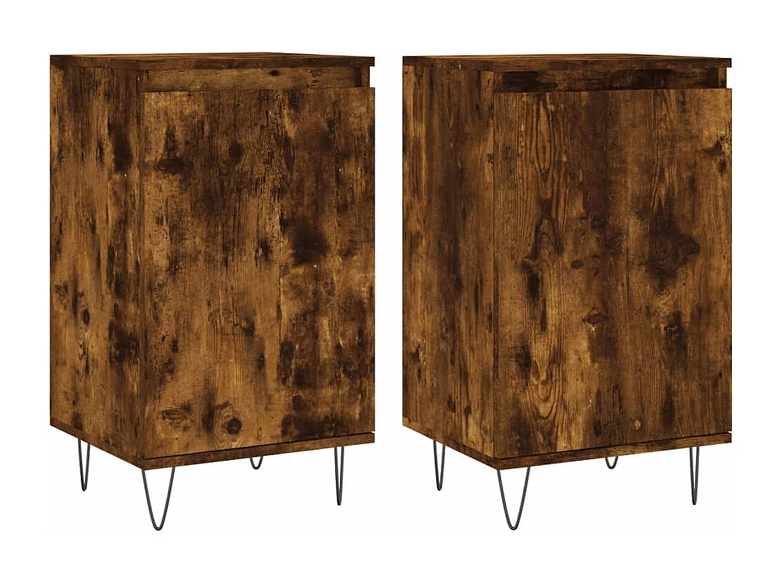 Sideboards 2 Stk. Räuchereiche 40x35x70 cm Holzwerkstoff