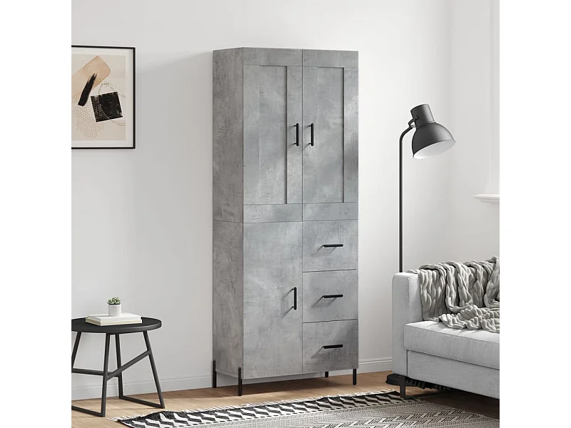 Armário alto 69,5x34x180 cm derivados de madeira cinza cimento