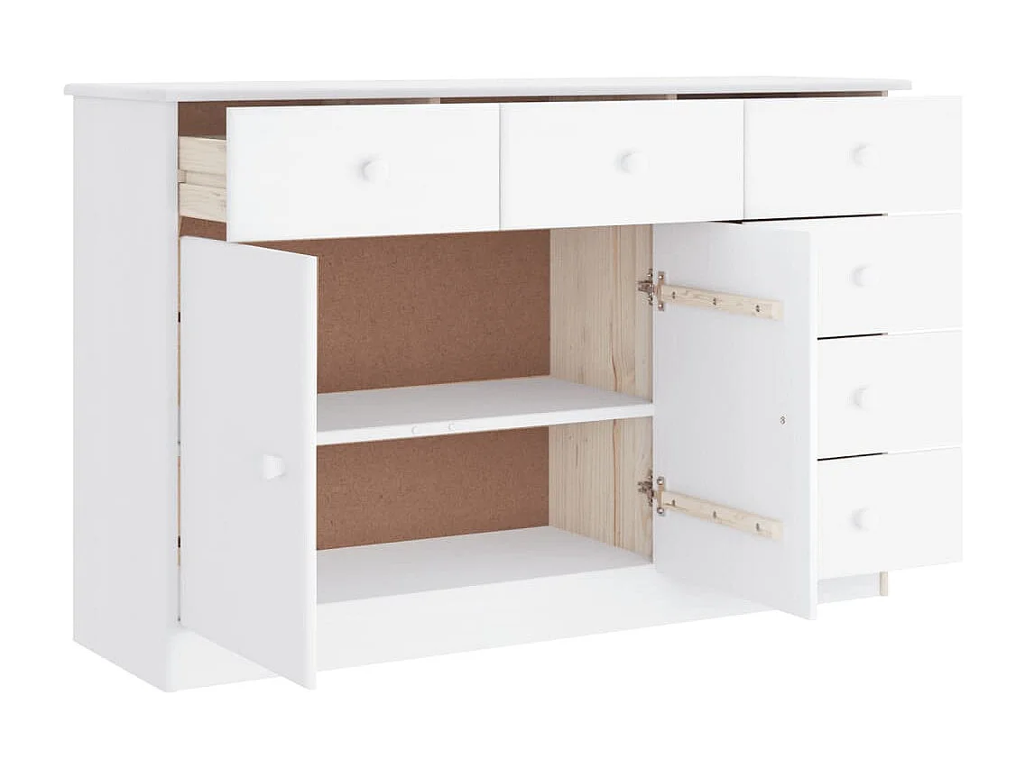 Buffet ALTA blanc 112x35x73 cm bois massif de pin