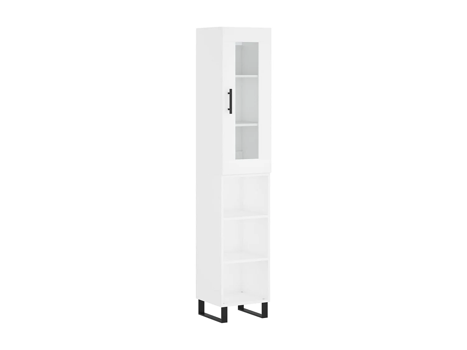 Buffet haut Blanc 34,5x34x180 cm Bois d'ingénierie