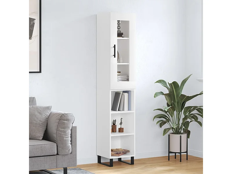 Highboard Weiß 34,5x34x180 cm Holzwerkstoff