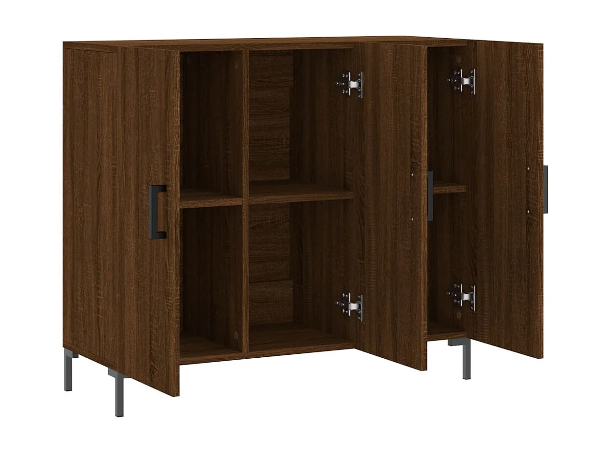 Buffet chêne marron 90x34x80 cm bois d'ingénierie