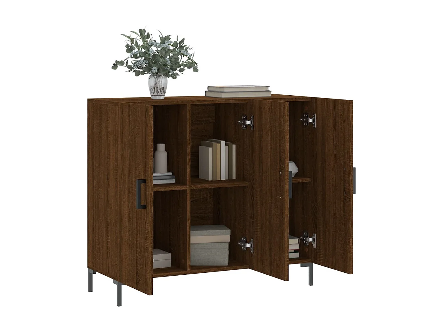 Buffet chêne marron 90x34x80 cm bois d'ingénierie