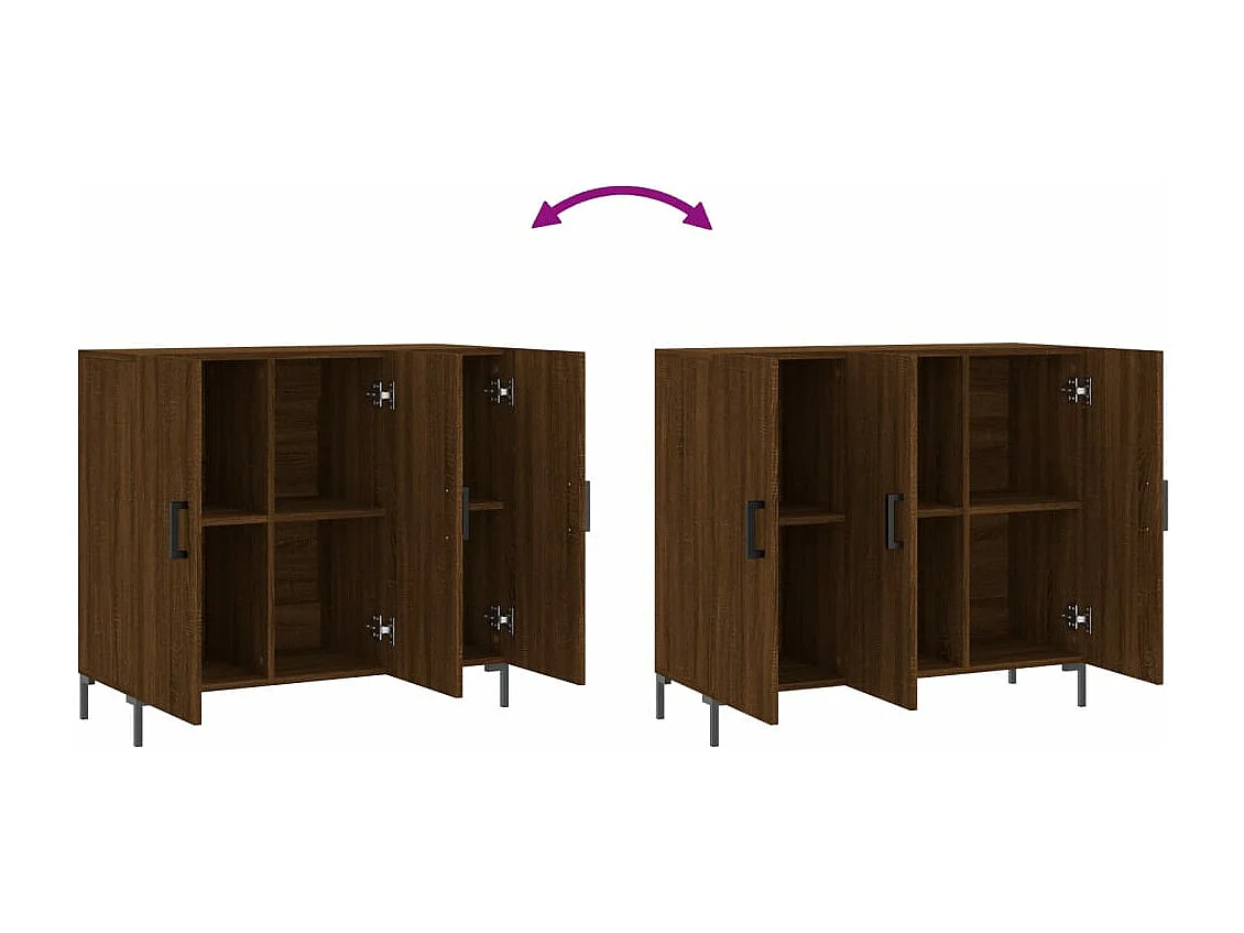 Buffet chêne marron 90x34x80 cm bois d'ingénierie