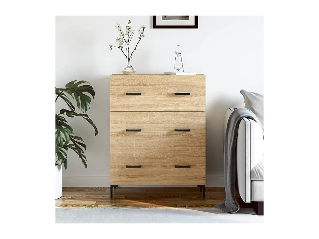 Buffet chêne sonoma 69,5x34x90 cm bois d'ingénierie