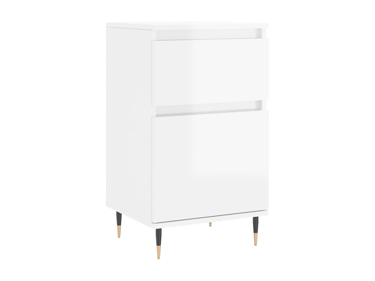 Buffets 2 pcs blanc brillant 40x35x70 cm bois d'ingénierie