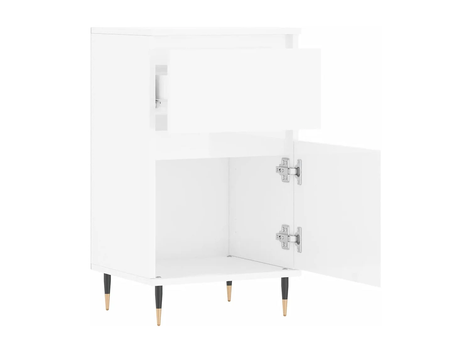 Buffets 2 pcs blanc brillant 40x35x70 cm bois d'ingénierie