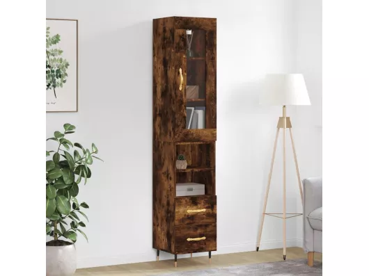 Kauf Unique Highboard Räuchereiche 34,5x34x180 cm Holzwerkstoff