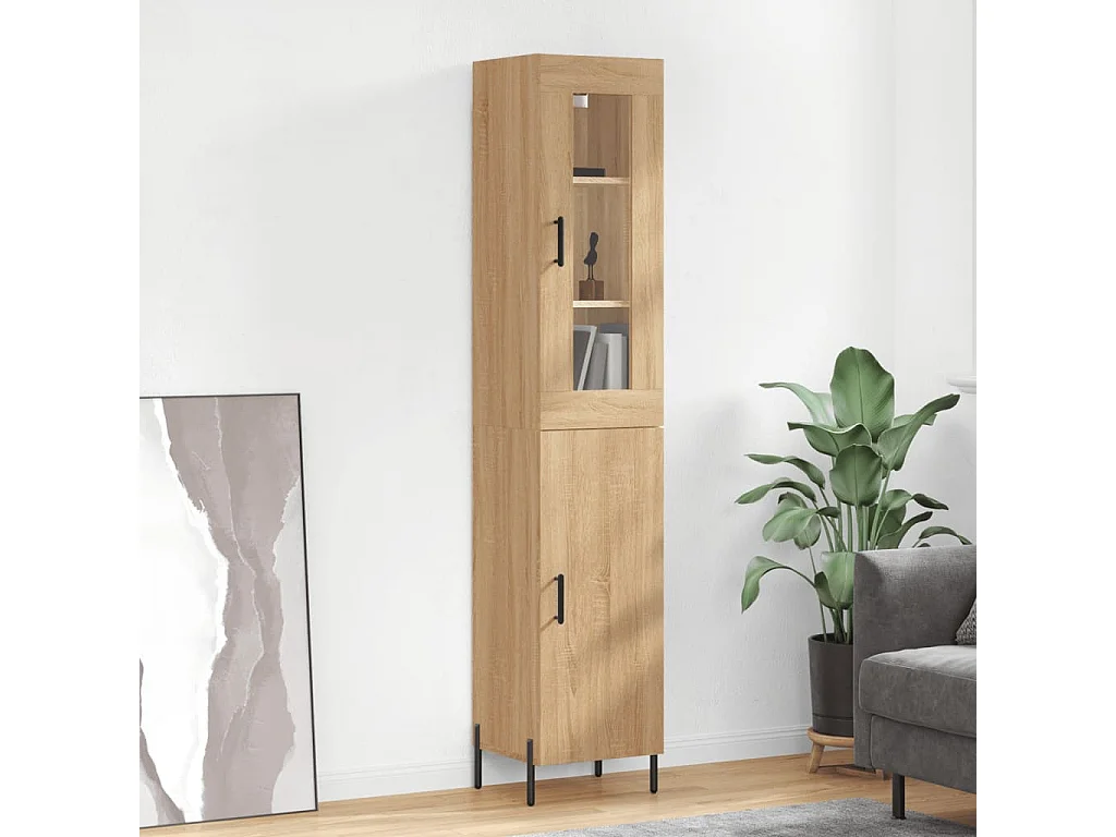 Highboard Sonoma-Eiche 34,5x34x180 cm Holzwerkstoff