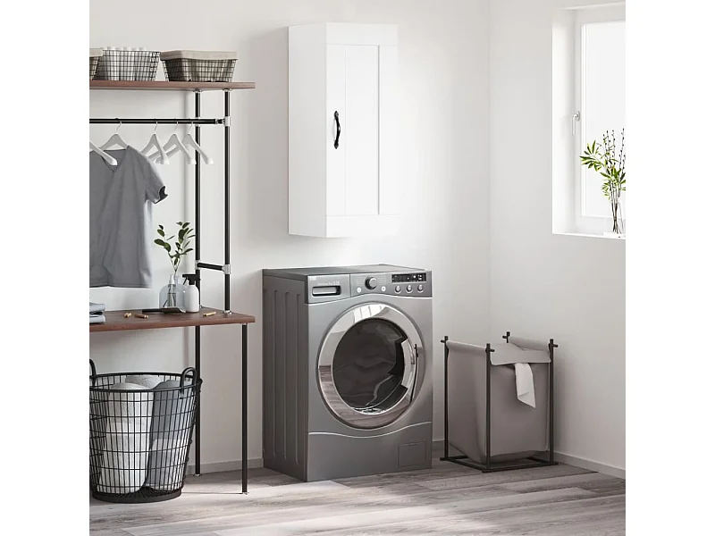 Mobile a Parete Bianco 34,5x34x90 cm in Legno Multistrato