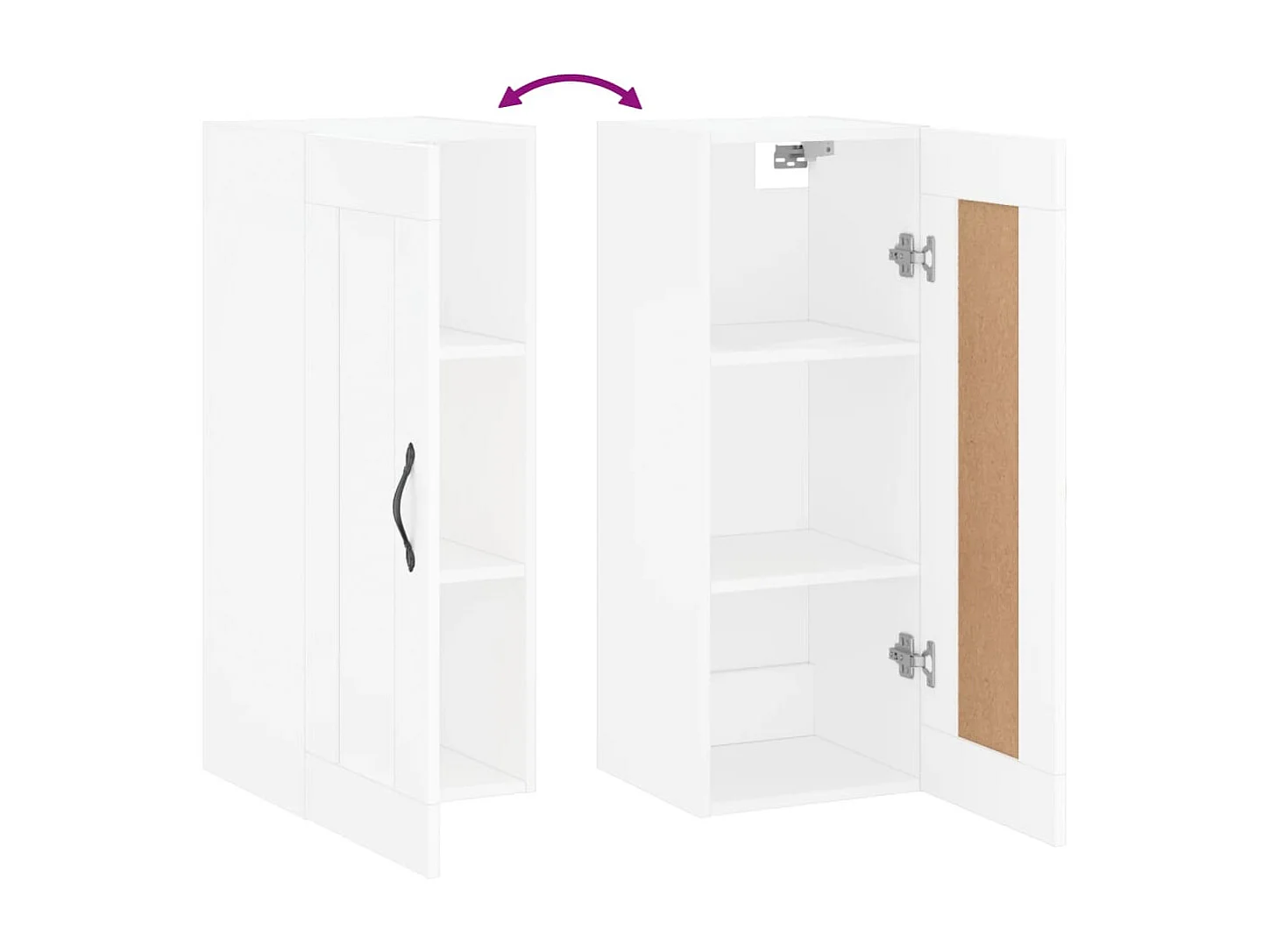 Mobile a Parete Bianco 34,5x34x90 cm in Legno Multistrato