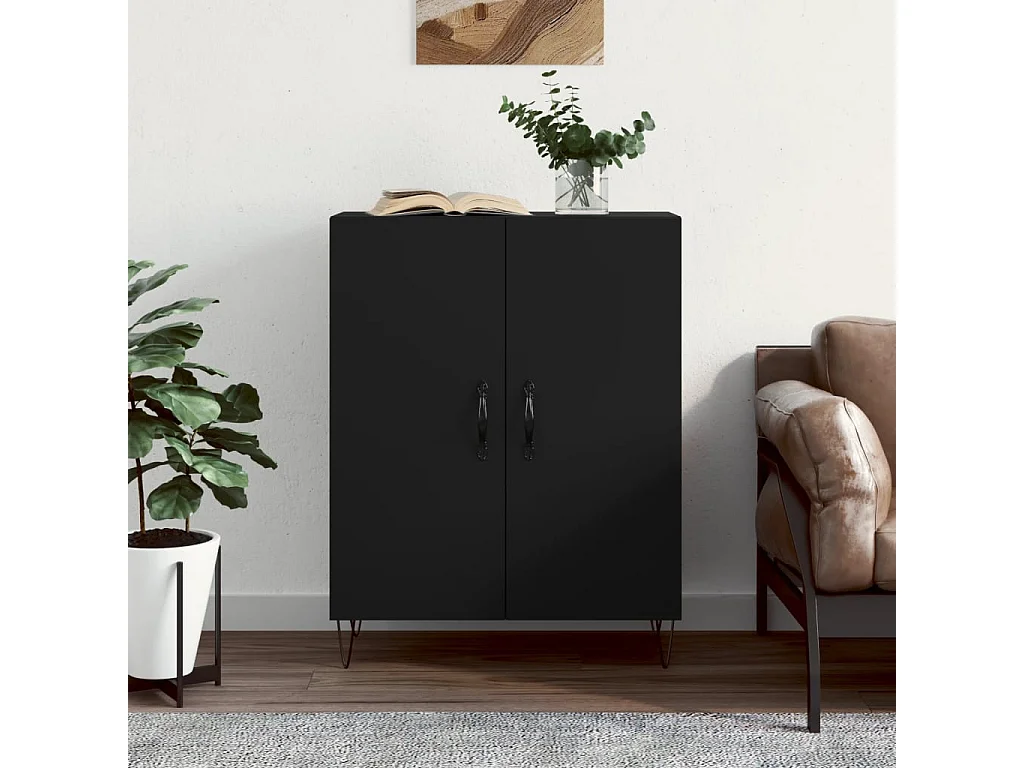 Sideboard Schwarz 69,5x34x90 cm Holzwerkstoff