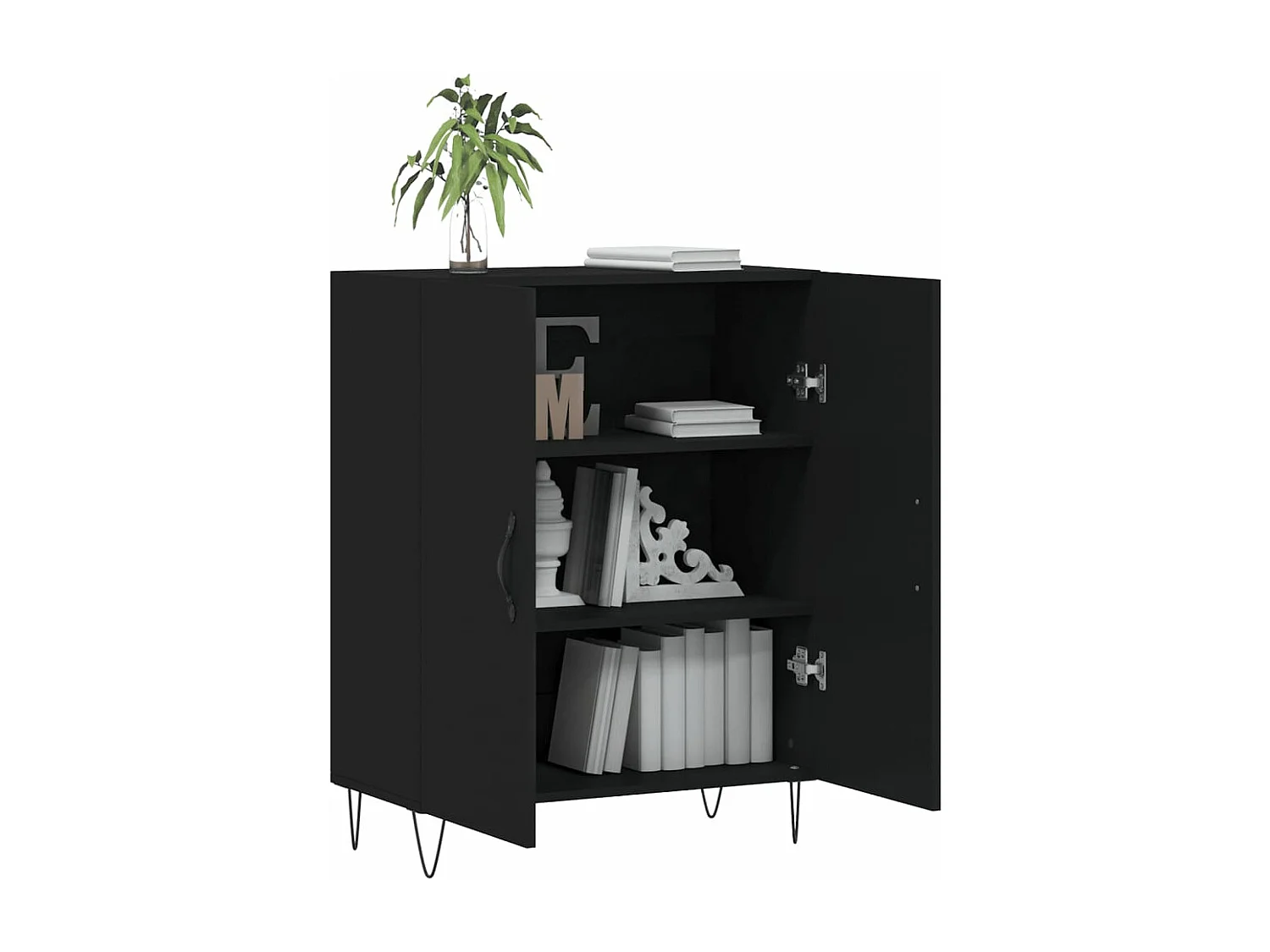 Sideboard Schwarz 69,5x34x90 cm Holzwerkstoff