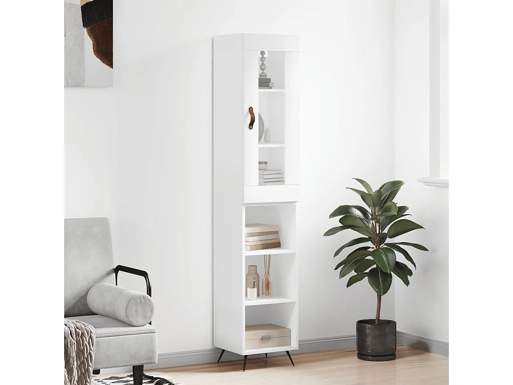 Armário alto 34,5x34x180 cm madeira processada branco