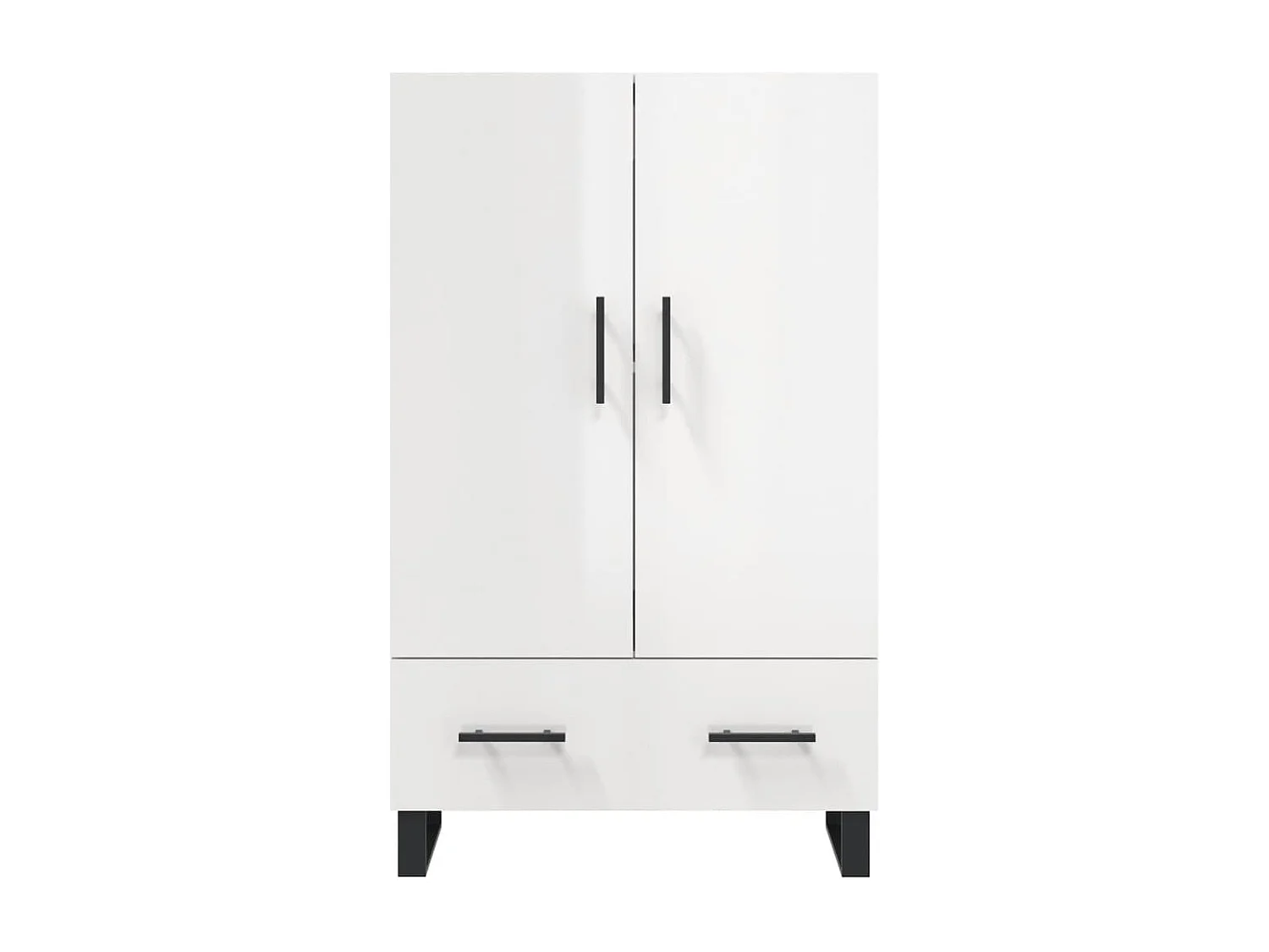 Credenza Bianco Lucido 69,5x31x115 cm in Legno Multistrato