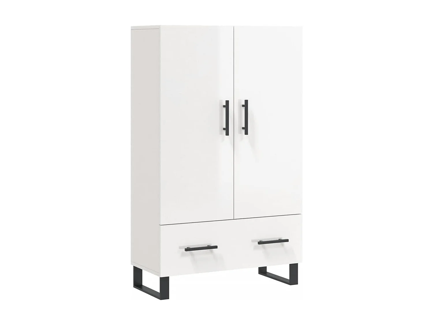 Aparador alto 69,5x31x115 cm derivados madeira branco brilhante