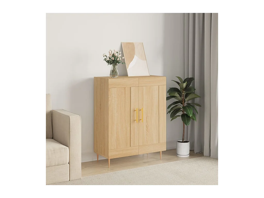 Buffet chêne sonoma 69,5x34x90 cm bois d'ingénierie
