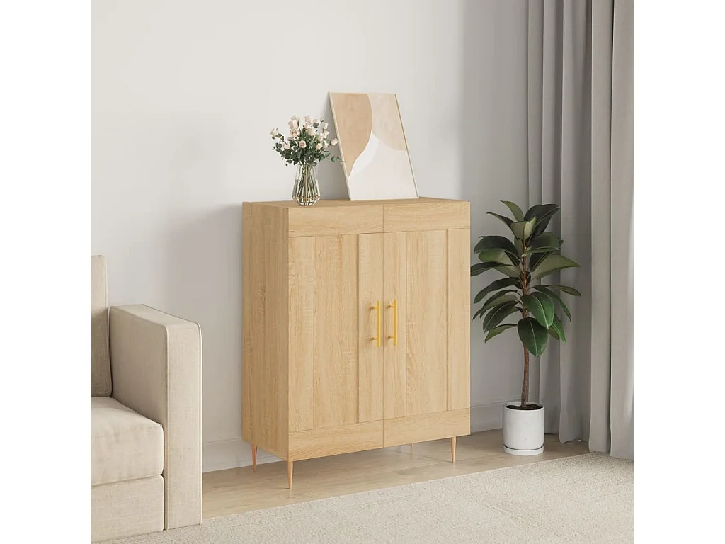 Buffet chêne sonoma 69,5x34x90 cm bois d'ingénierie