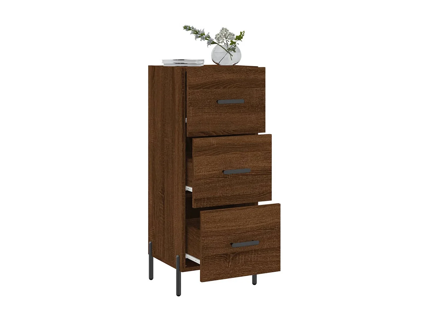 Sideboard Braun Eichen-Optik 34,5x34x90 cm Holzwerkstoff