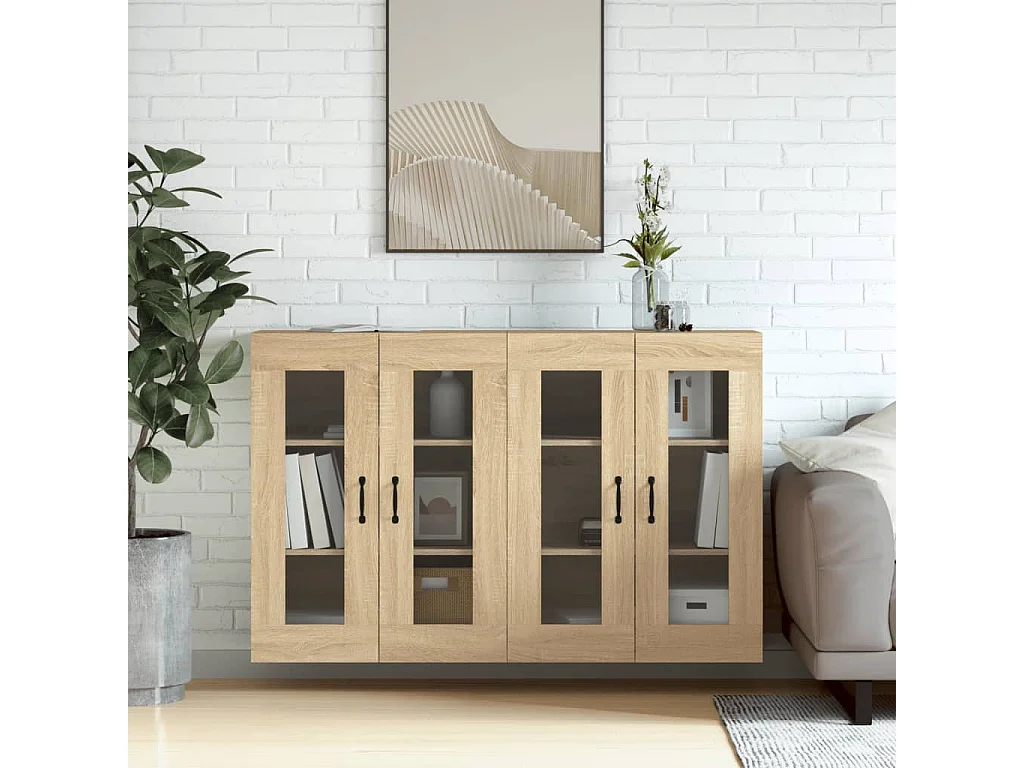 Armoires murales 2 pcs chêne sonoma bois d'ingénierie