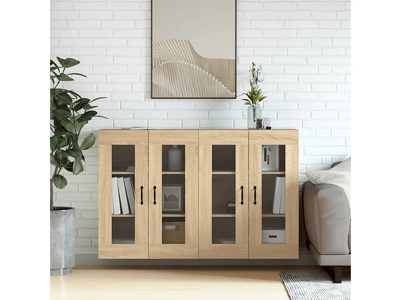 Armoires murales 2 pcs chêne sonoma bois d'ingénierie