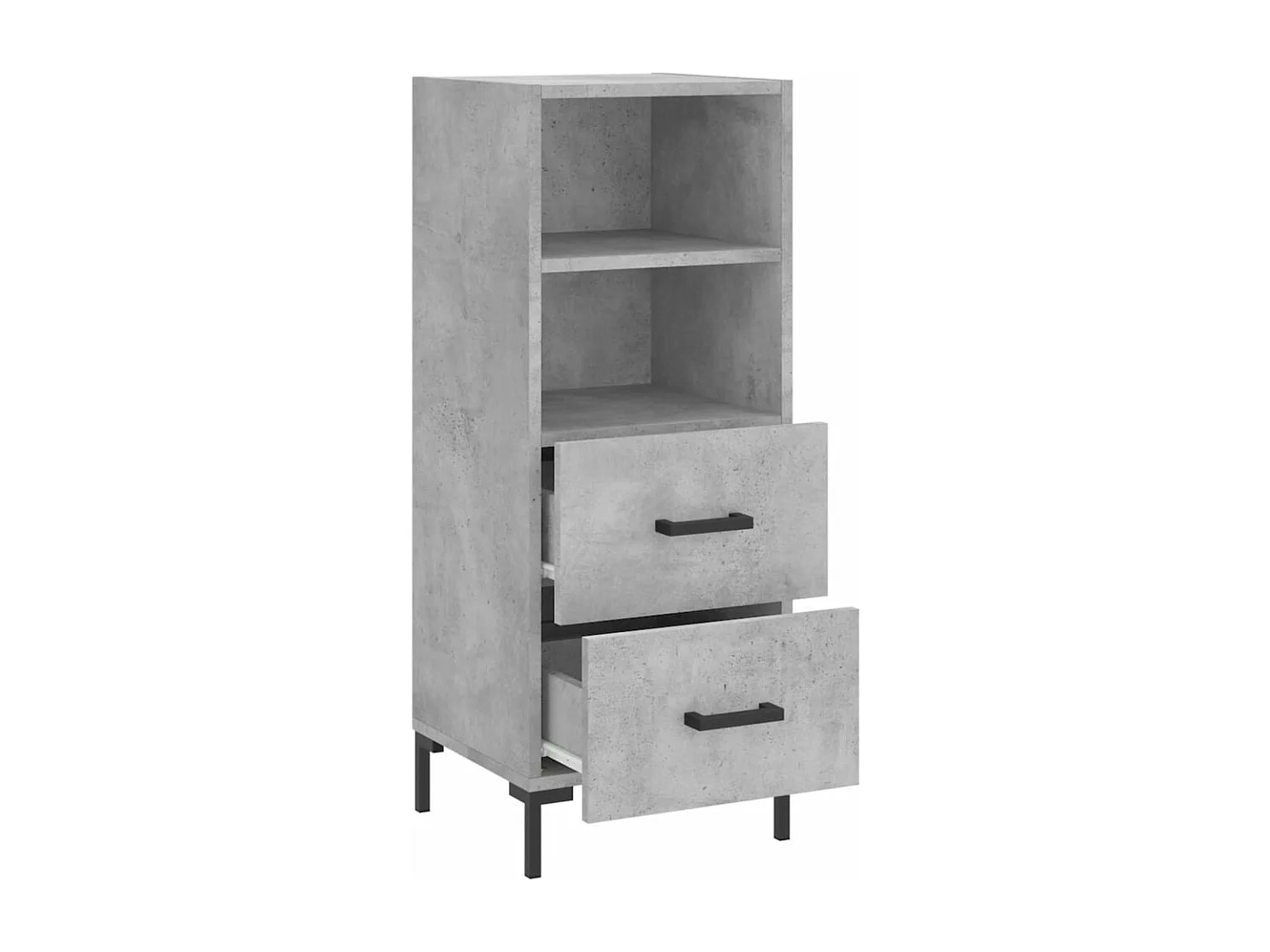 Buffet Gris béton 34,5x34x90 cm Bois d'ingénierie