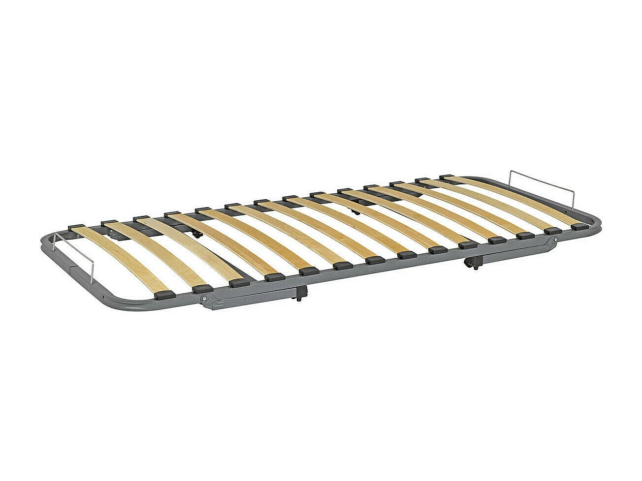 Sommier gigogne avec façade 2 mains 80x190 cm bois massif bois naturel MAKURIA