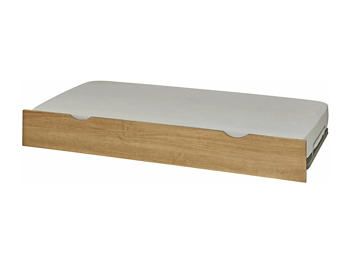 Sommier gigogne avec façade 2 mains 80x200 cm bois massif noisette MAKURIA