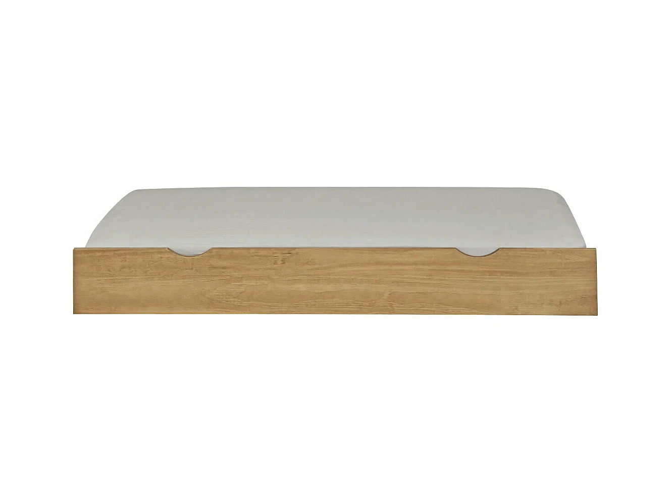 Sommier gigogne avec façade 2 mains 90x200 cm bois massif noisette MAKURIA