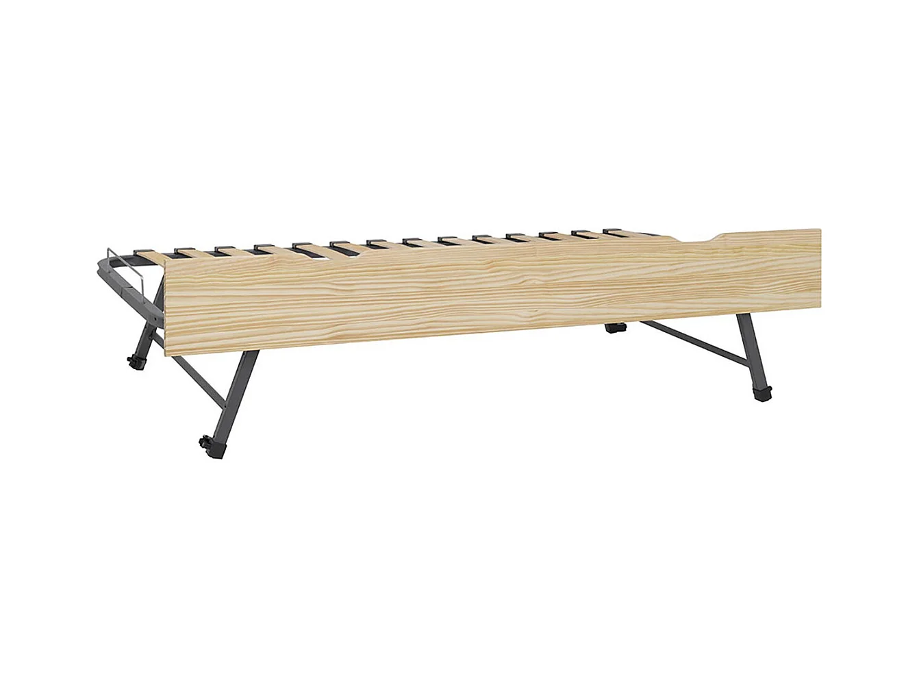 Sommier gigogne avec façade 2 mains 70x190 cm bois massif bois naturel MAKURIA