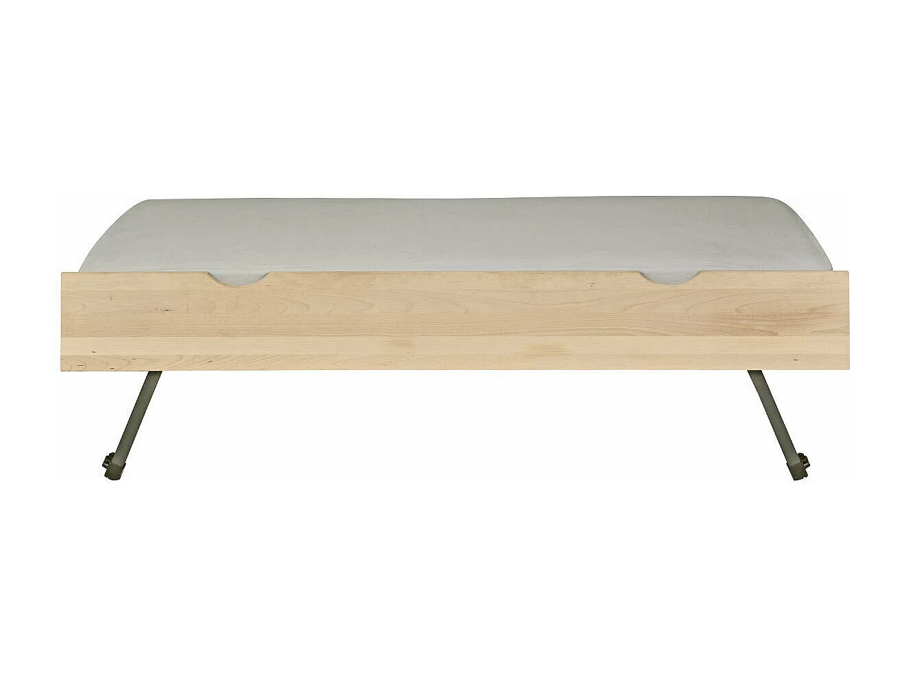 Sommier gigogne avec façade 2 mains 90x190 cm bois massif hêtre MAKURIA