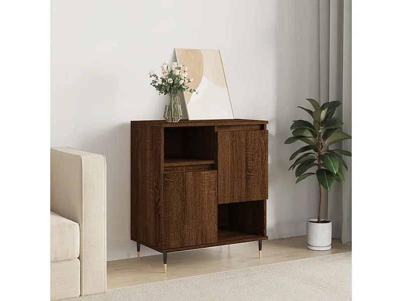 Dressoir 60x35x70 cm bewerkt hout bruin eikenkleur