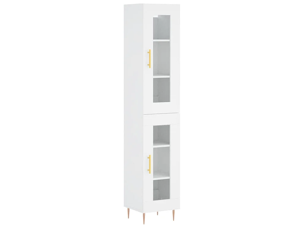 Highboard Weiß 34,5x34x180 cm Holzwerkstoff