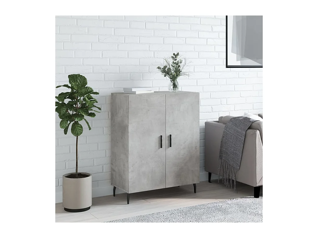 Buffet gris béton 69,5x34x90 cm bois d'ingénierie
