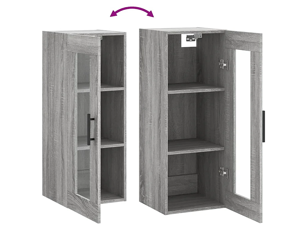Mobile a Parete Grigio Sonoma 34,5x34x90 cm
