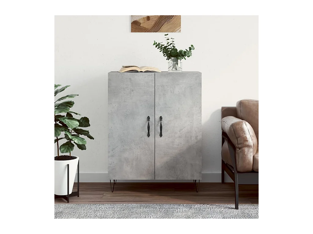 Dressoir 69,5x34x90 cm bewerkt hout betongrijs