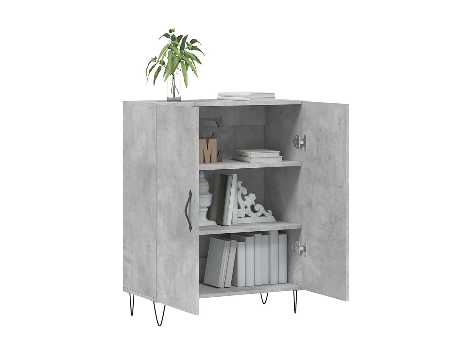 Buffet gris béton 69,5x34x90 cm bois d'ingénierie