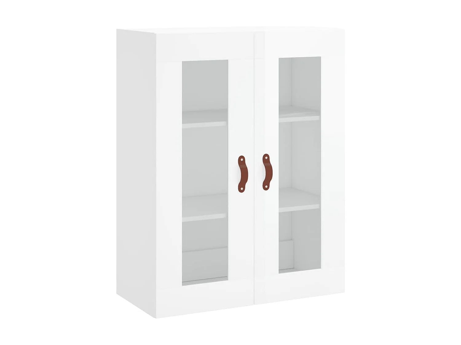 Buffet haut Blanc brillant 69,5x34x180 cm Bois d'ingénierie