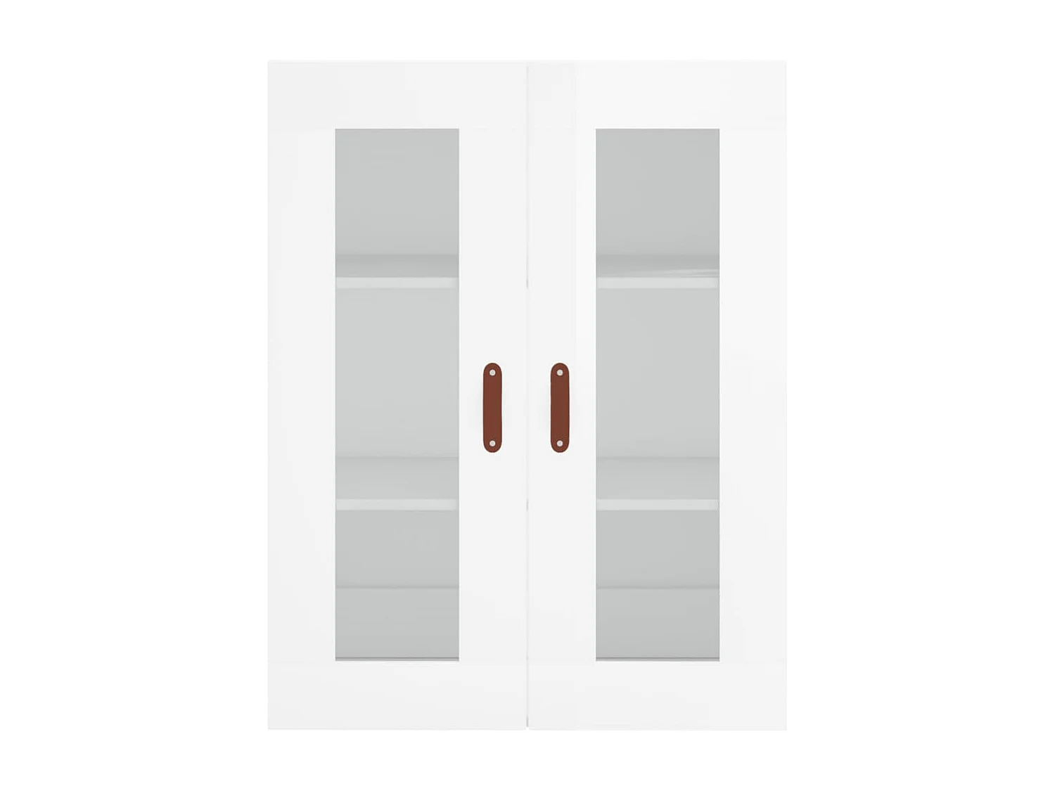 Buffet haut Blanc brillant 69,5x34x180 cm Bois d'ingénierie