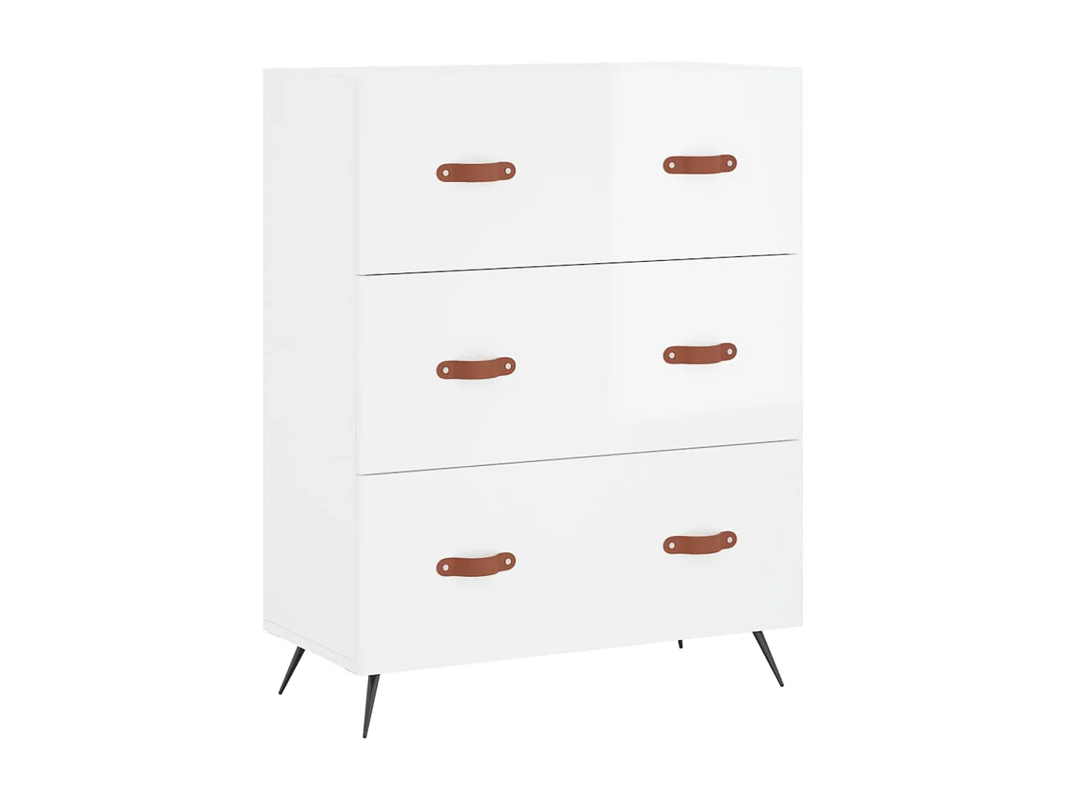 Buffet haut Blanc brillant 69,5x34x180 cm Bois d'ingénierie