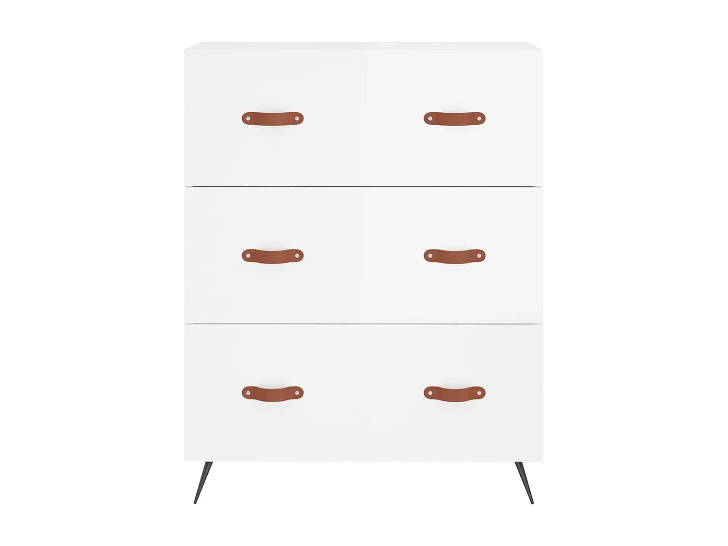 Buffet haut Blanc brillant 69,5x34x180 cm Bois d'ingénierie