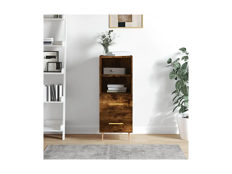 Buffet Chêne fumé 34,5x34x90 cm Bois d'ingénierie