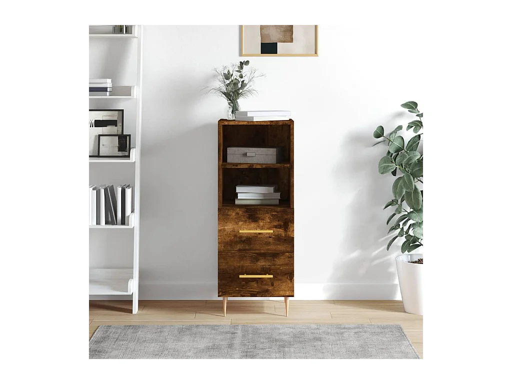 Buffet Chêne fumé 34,5x34x90 cm Bois d'ingénierie
