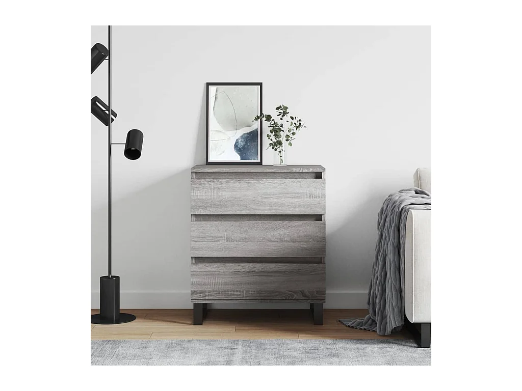 Dressoir 60x35x70 cm bewerkt hout grijs sonoma eikenkleurig