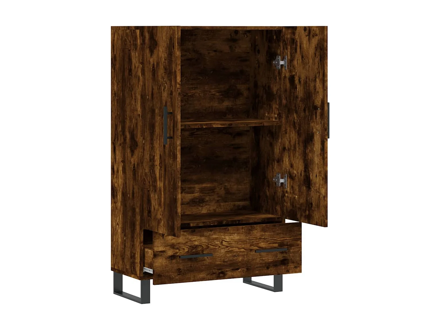 Buffet haut chêne fumé 69,5x31x115 cm bois d'ingénierie